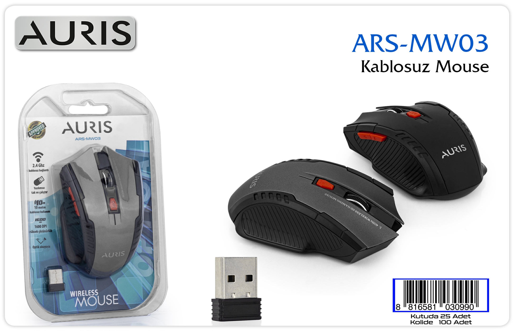 Auris ARS-MW03 Multimedia Kablosuz Mouse